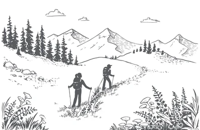 Deux randonneurs en montagnes